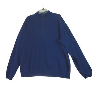 Tommy Bahama Men's 1/4 Zip Pullover Sweater Navy Blue Size XXL Cotton